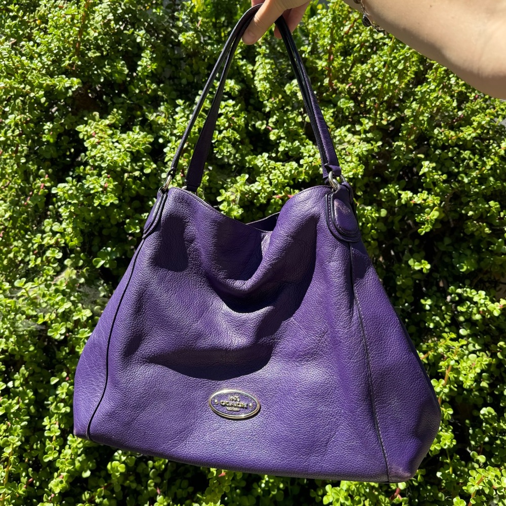 Coach Purple Large Leather Bag